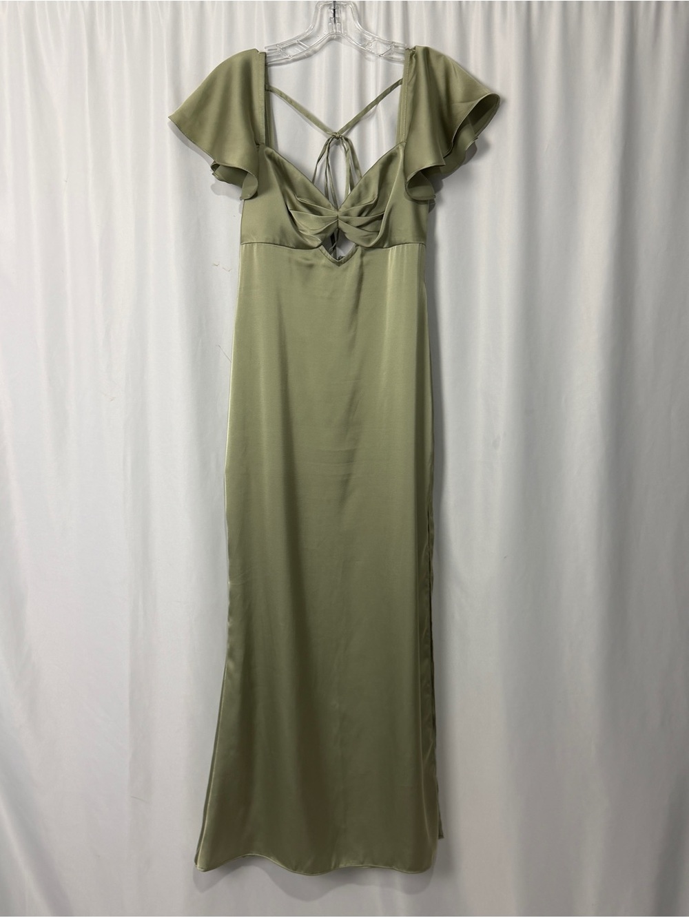 Christian Siriano for Azazie 1005 Green Satin Bridesmaid Formal Dress Gown Sz A4